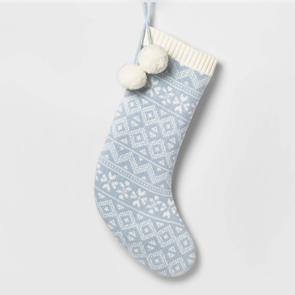 Wondershop Blue Fair Isle Knit Christmas Stocking